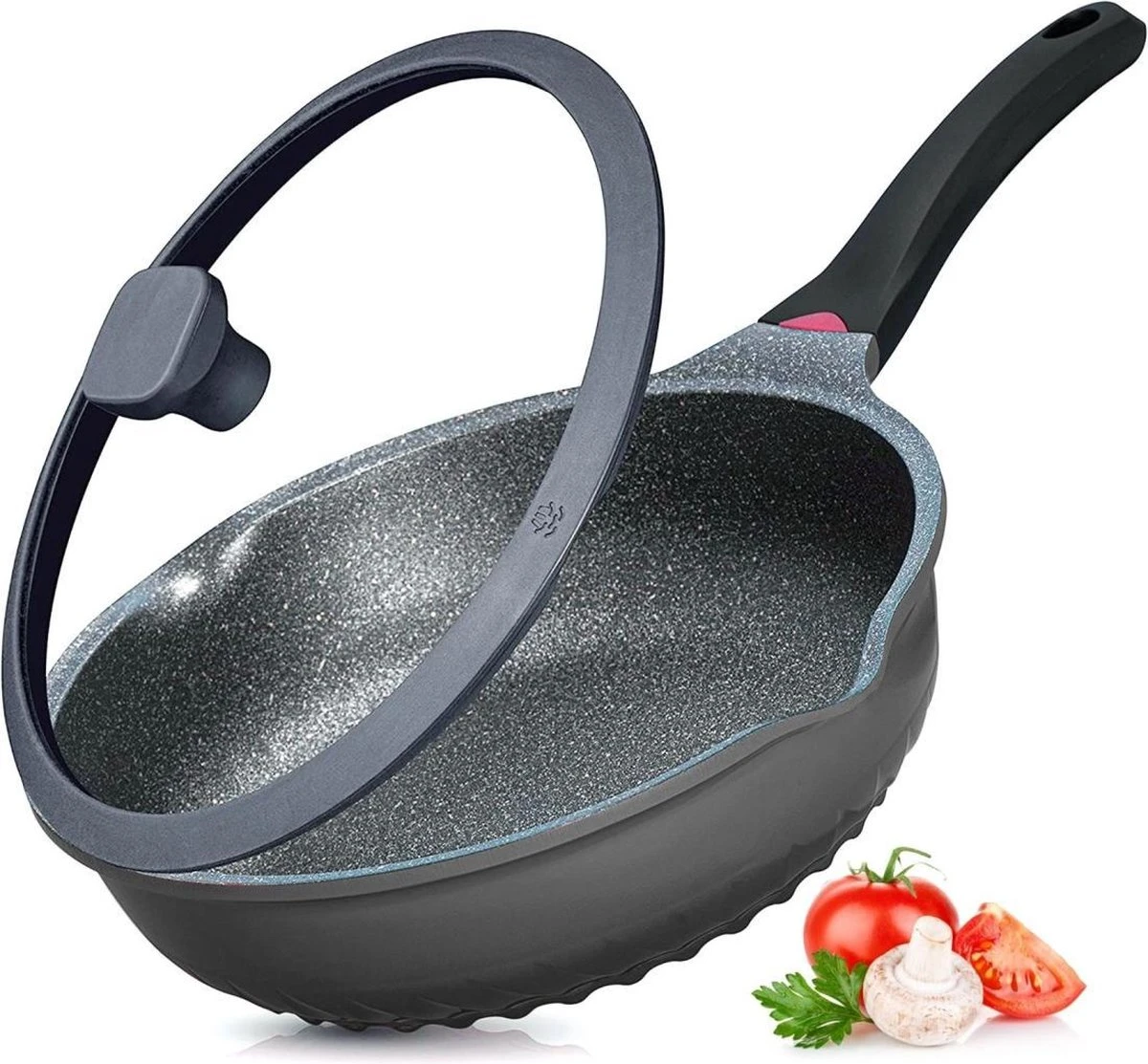 Wokpan - Multifunctionele 3 In 1 Pan Met Deksel + Wok + Hapjespan 28 Cm