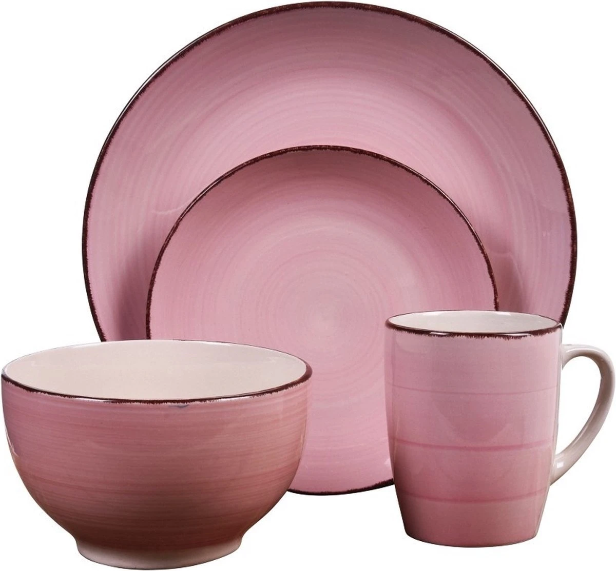 Excellent Houseware Excellent Serviesset 16 Delig - Aardewerk - Roze - Afbeelding 3