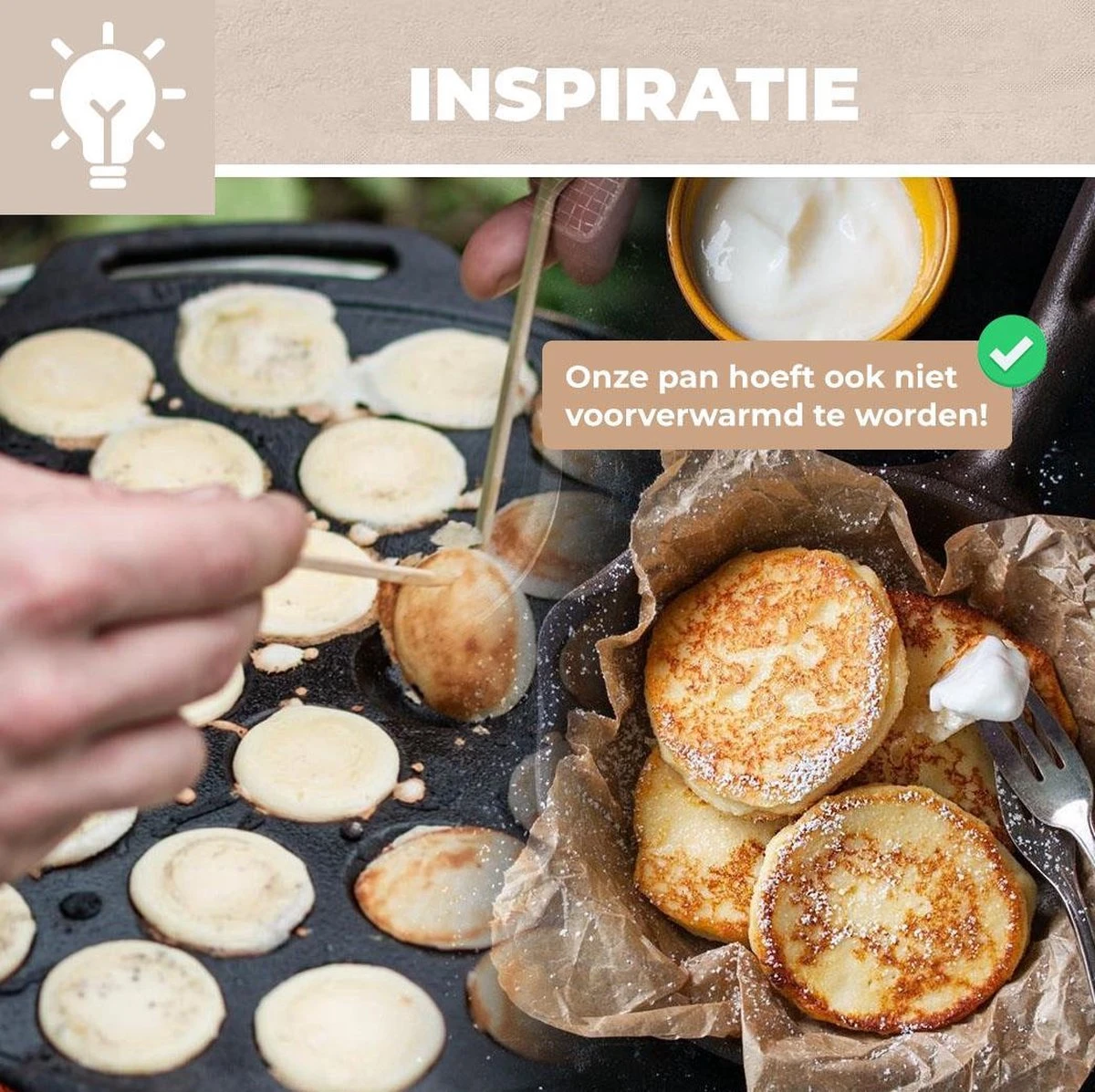 Poffertjespan - Geschikt Voor Alle Fornuizen - Poffertjesmaker - Poffertjespan Inductie - Poffertjespan Electrisch - Afbeelding 5