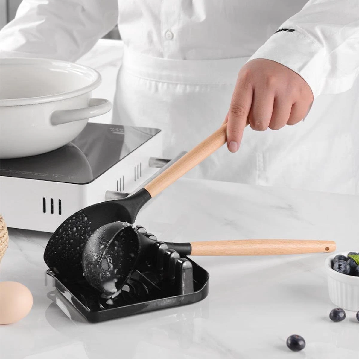 VAIVE Kookgerei Set 13-delig Met Houder - Keukengerei Set - Garde - Spatel Silicone - Afbeelding 4