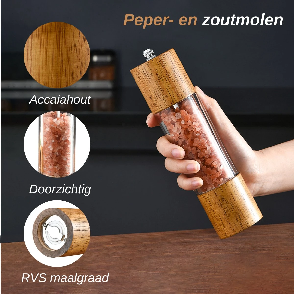 VAIVE Peper En Zoutmolen Set - Pepermolen - Afbeelding 2