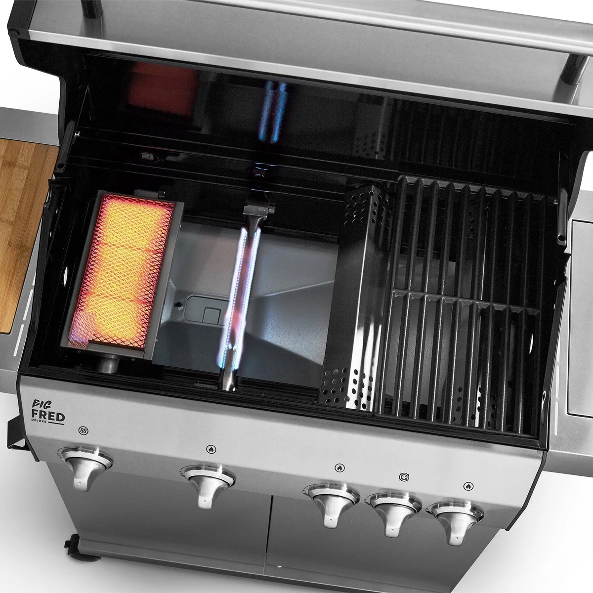 Burnhard Gas BBQ Big FRED Deluxe - 4 Branders - Incl. Keramische Infraroodbrander & Afdekhoes - Deluxe - Afbeelding 7