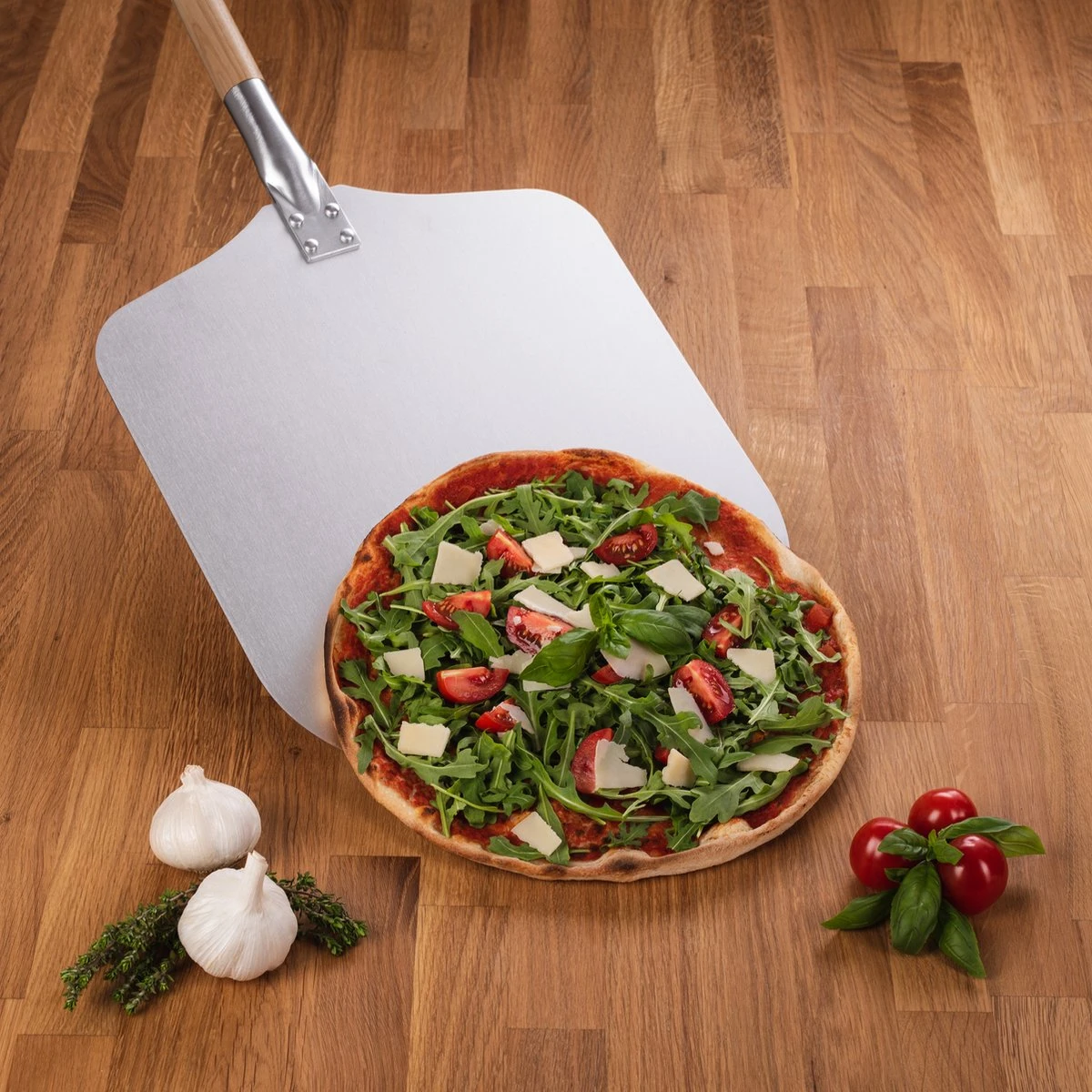 Blumtal Professionele Pizzaschep - 30,5 X 30,5 Cm - Houten Grip 85 Cm - Afbeelding 3