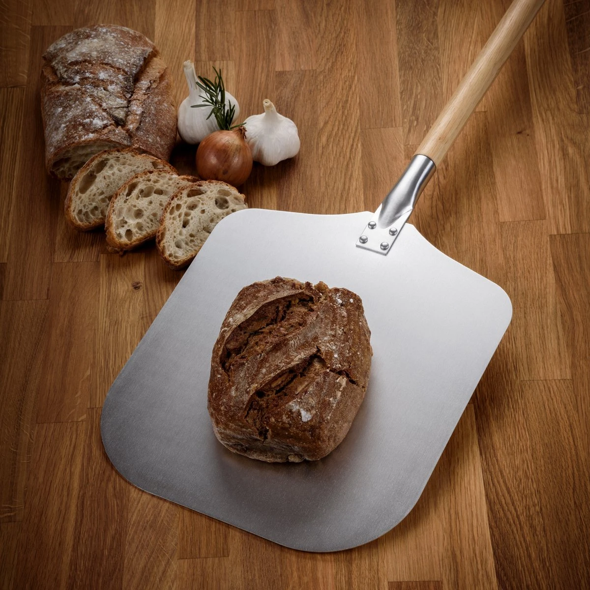 Blumtal Professionele Pizzaschep - 30,5 X 30,5 Cm - Houten Grip 85 Cm - Afbeelding 6
