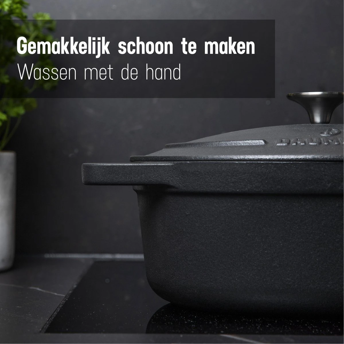 Gietijzeren Braadpan - Sudderpan Zwart Van Daumonet - Ovaal - Ø 29 Cm - 3 Liter - 100% PFAS & PFOA Vrij - Emaille - Geschikt Voor Alle Warmtebronnen - Elektrisch - Gas - Halogeen - Inductie - Keramisch - Vaatwasserbestendig - Afbeelding 5