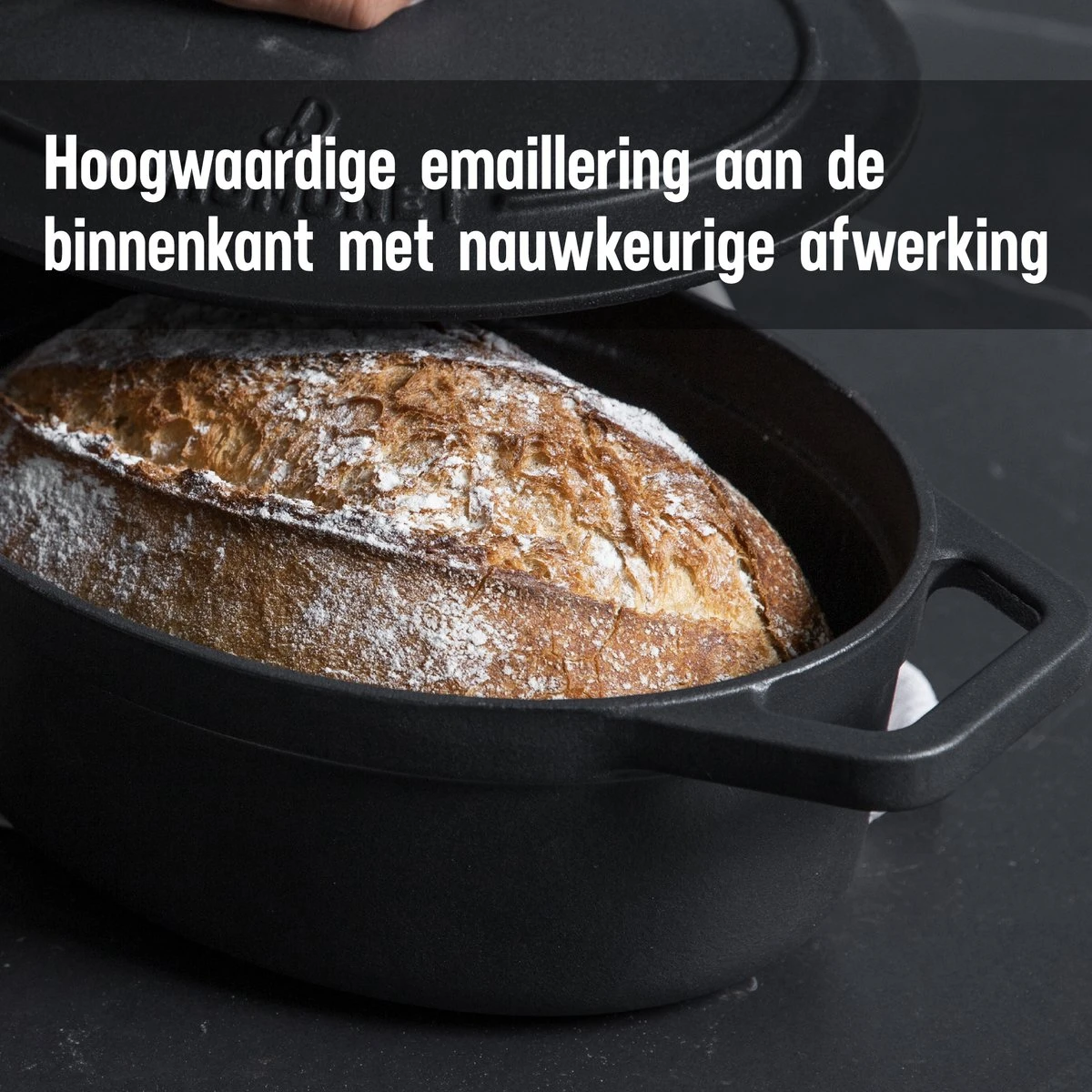 Gietijzeren Braadpan - Sudderpan Zwart Van Daumonet - Ovaal - Ø 29 Cm - 3 Liter - 100% PFAS & PFOA Vrij - Emaille - Geschikt Voor Alle Warmtebronnen - Elektrisch - Gas - Halogeen - Inductie - Keramisch - Vaatwasserbestendig - Afbeelding 8