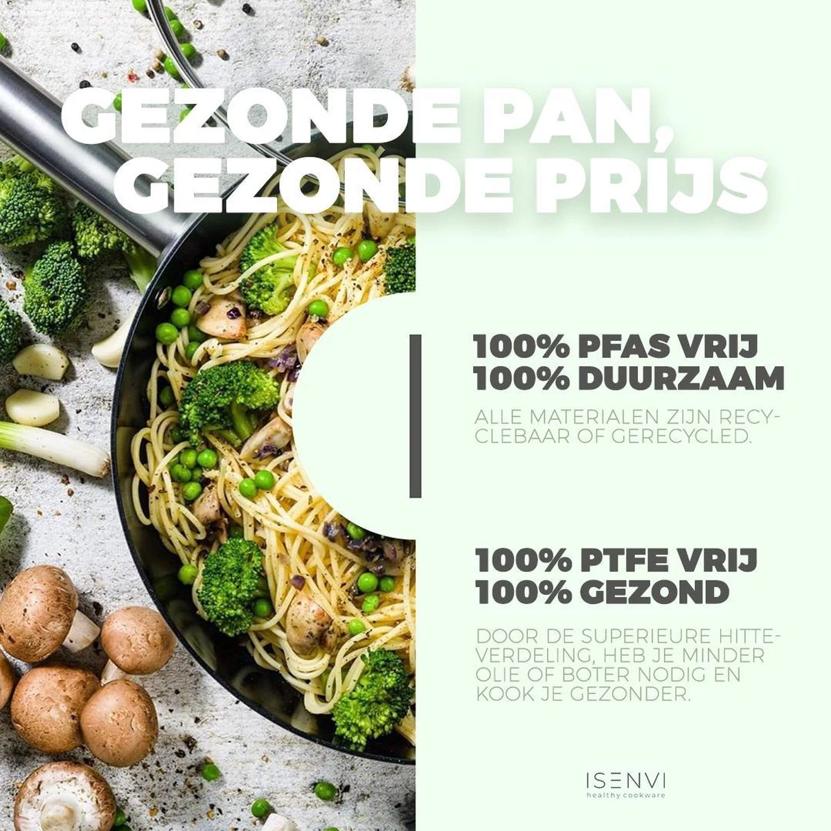 ISENVI Victoria Forged Keramische Wokpan 32CM - RVS Greep - Afbeelding 4