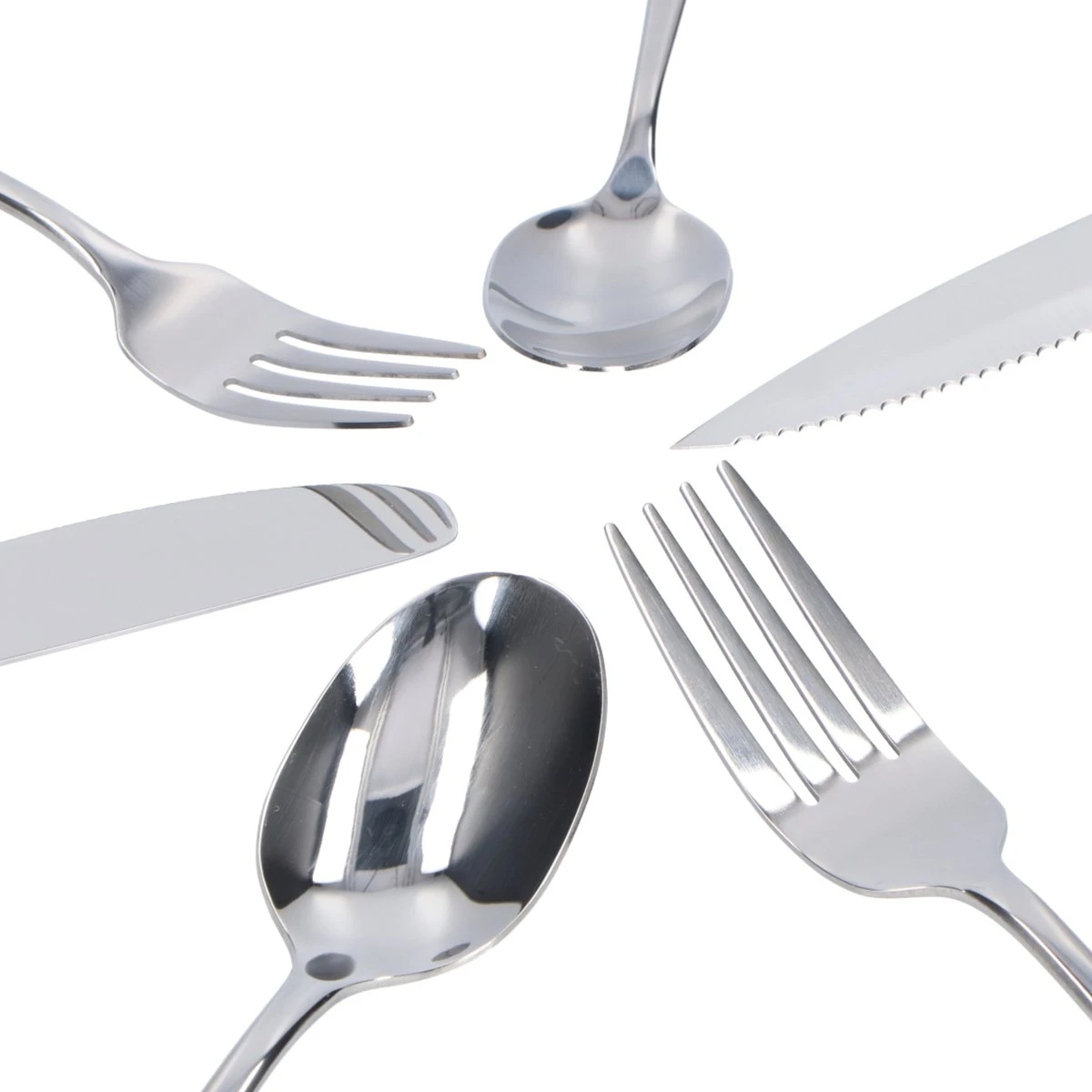 Deleca 8 Persoons Bestekset (48-delig) - Lepels, Messen, Vorken & Steakmessen - Vaatwasserbestendig - Zilver / RVS - Afbeelding 8