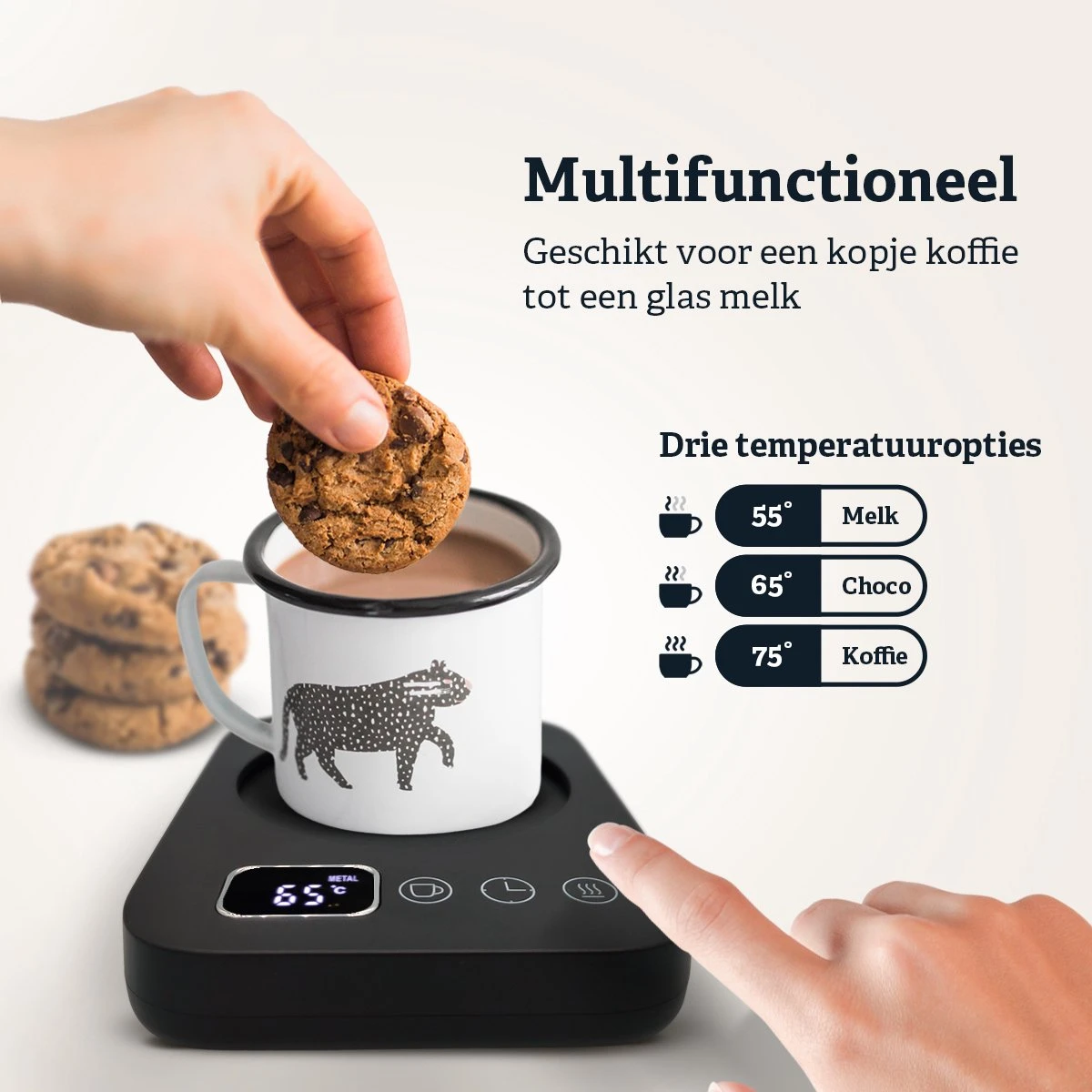 Shutterlight Verwarmde Onderzetter – Tot 85°C – 9 Standen – Timer – Warmhoudplaat Voor Mok Thee & Koffie – Mug Heating Plate – Cup Warmer - Afbeelding 4