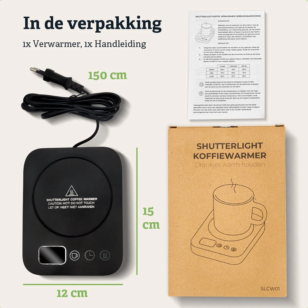 Shutterlight Verwarmde Onderzetter – Tot 85°C – 9 Standen – Timer – Warmhoudplaat Voor Mok Thee & Koffie – Mug Heating Plate – Cup Warmer - Afbeelding 8