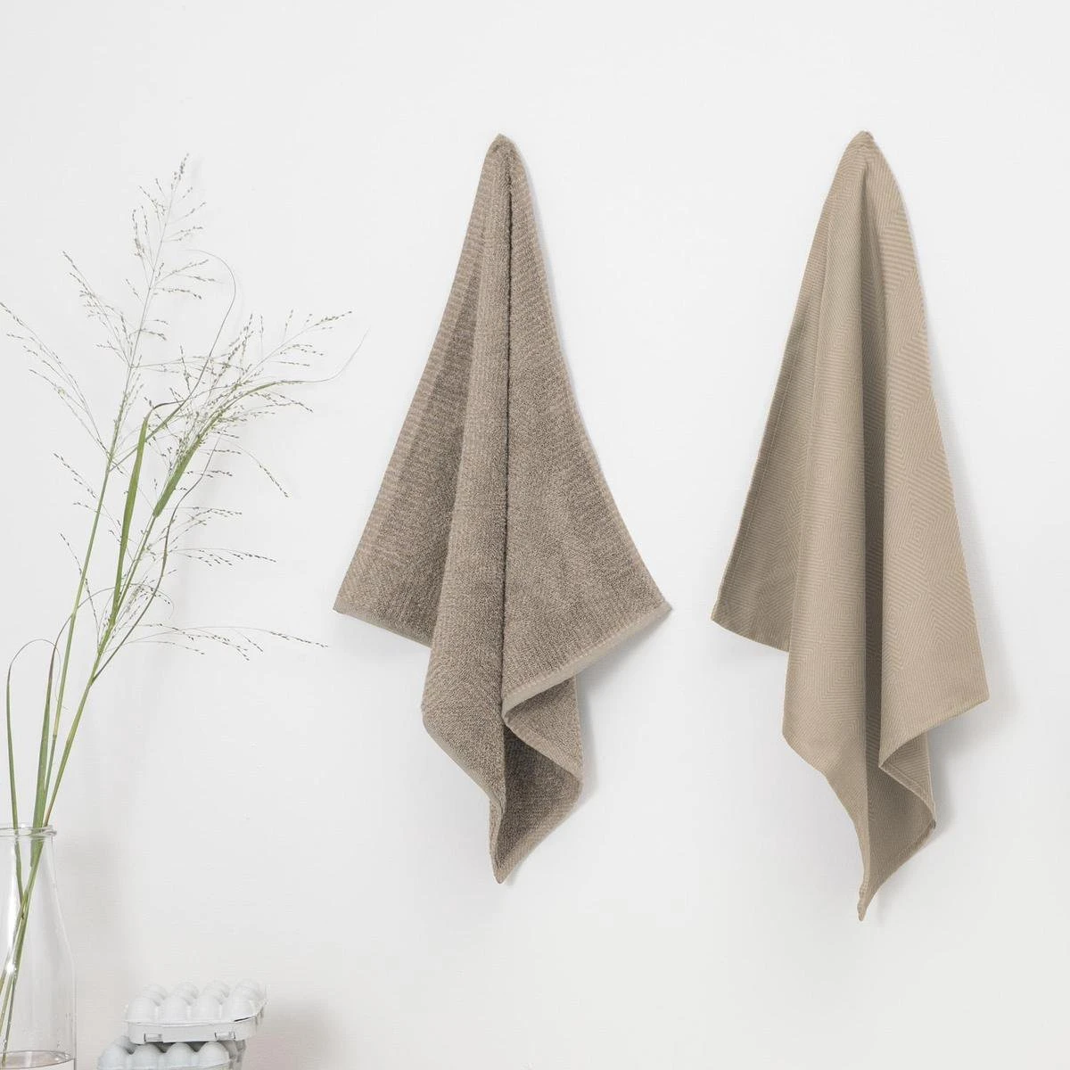 DDDDD Cisis - 2x Theedoek & 2x Keukendoek - Amandel - Afbeelding 4