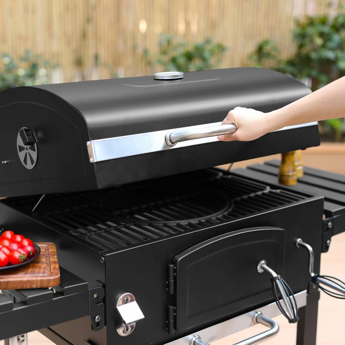 Alice's Garden Houtskool BBQ Bernard - Smoker - Verstelbare Houtskoolbak - Zwart - Afbeelding 6