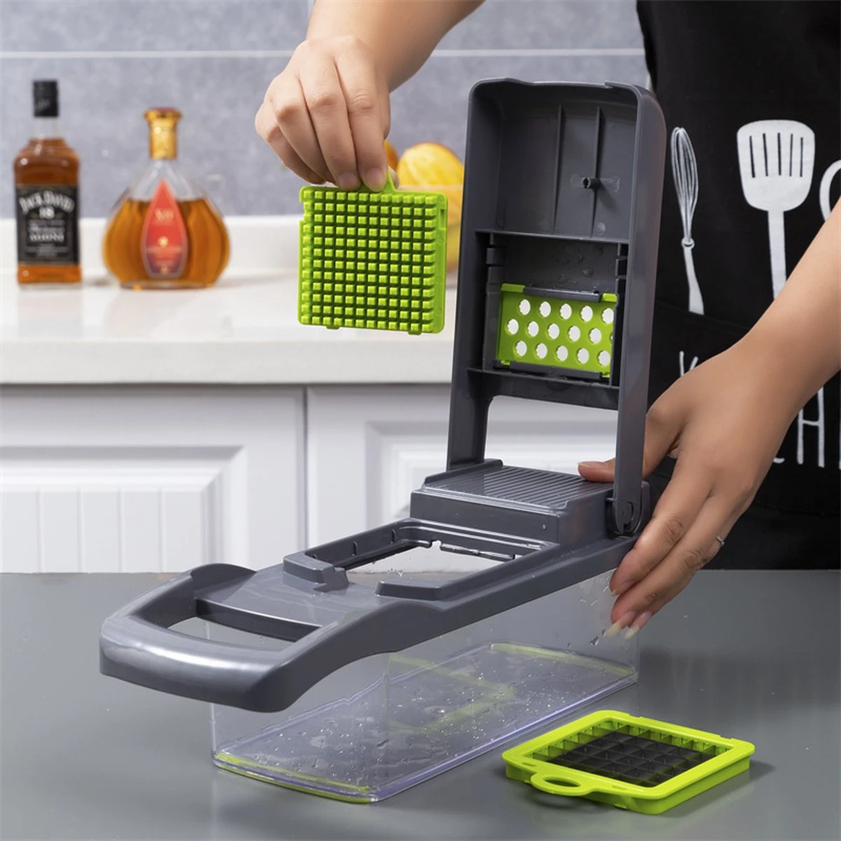 Merkloos Mandoline – Multifunctionele Groentesnijder – Nicer Dicer - Afbeelding 6
