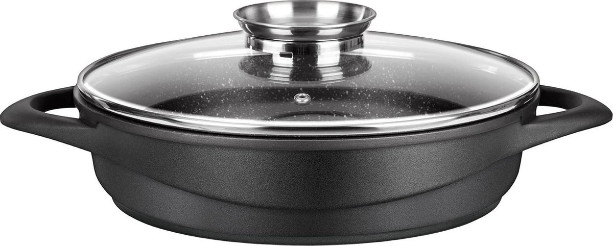 Smile 10-Delige Pannenset - Anti Aanbaklaag - Vaatwasser Bestendig - Zwart - MGK-17 - Afbeelding 4