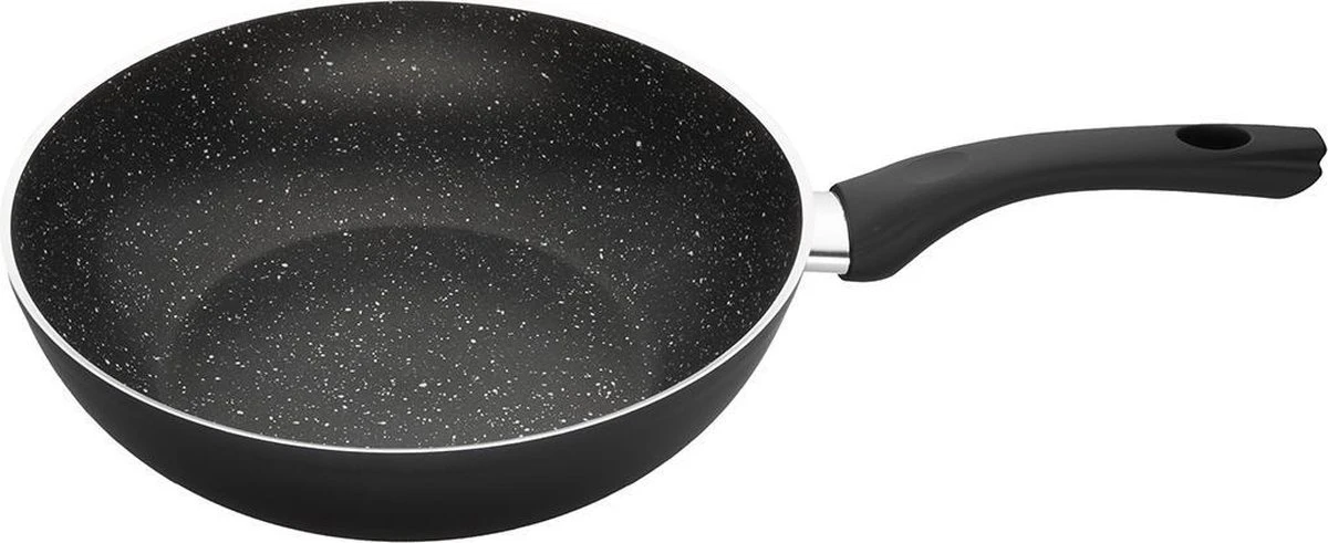 Sola Wokpan Stonehenge - Ø 28 Cm - Zwart/wit - Aluminium - Antiaanbaklaag