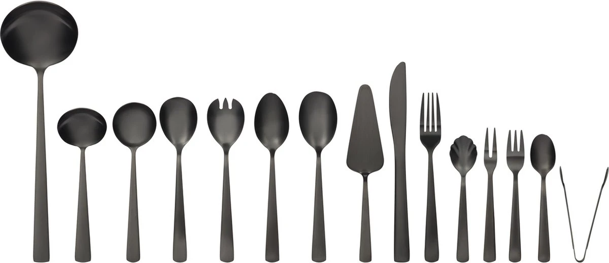 Swiss Pro+ Bestekset In Koffer-72 Delig-12 Persoons-Zwitsers Kwaliteit-Complete Set-100% Roestvrijstaal- Zwart - Afbeelding 19