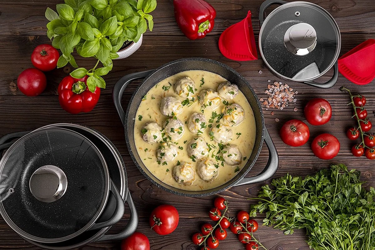 Smile 10-Delige Pannenset - Anti Aanbaklaag - Vaatwasser Bestendig - Zwart - MGK-17 - Afbeelding 6