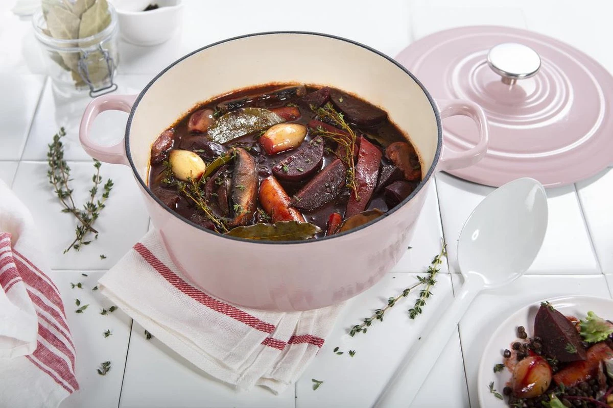 BK Bourgogne Braadpan Ø 24 Cm - Roze - Gietijzer - Inductie - Afbeelding 3