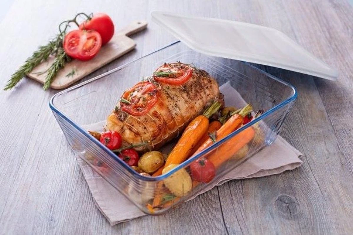 Pyrex - Cook & Freeze Schaal Met Deksel Set Van 4 Stuks - Transparant/Wit - Afbeelding 5