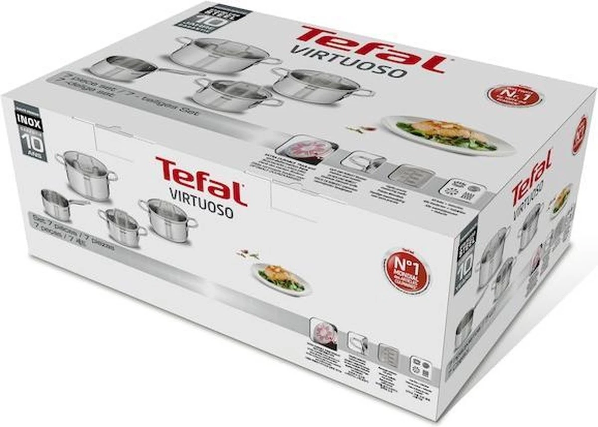 Tefal Virtuoso Pannenset 5 Delig - Hoge Kookpan Ø 22 Cm + Steelpan Ø 16 Cm + Kookpannen Ø 18/20/24 Cm - Afbeelding 16