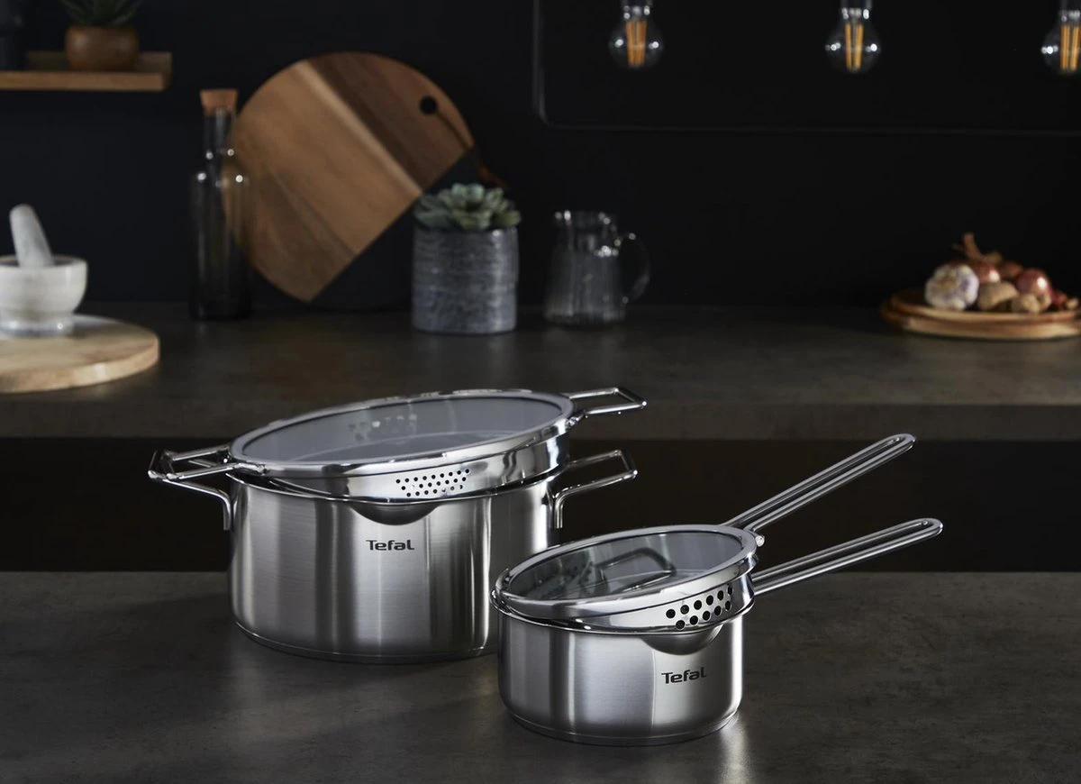 Tefal Nordica Pannenset 4 Delig - Steelpan Ø16 Cm & Kookpan Ø 18 + Ø 20 + Ø 24 Cm - Afbeelding 3