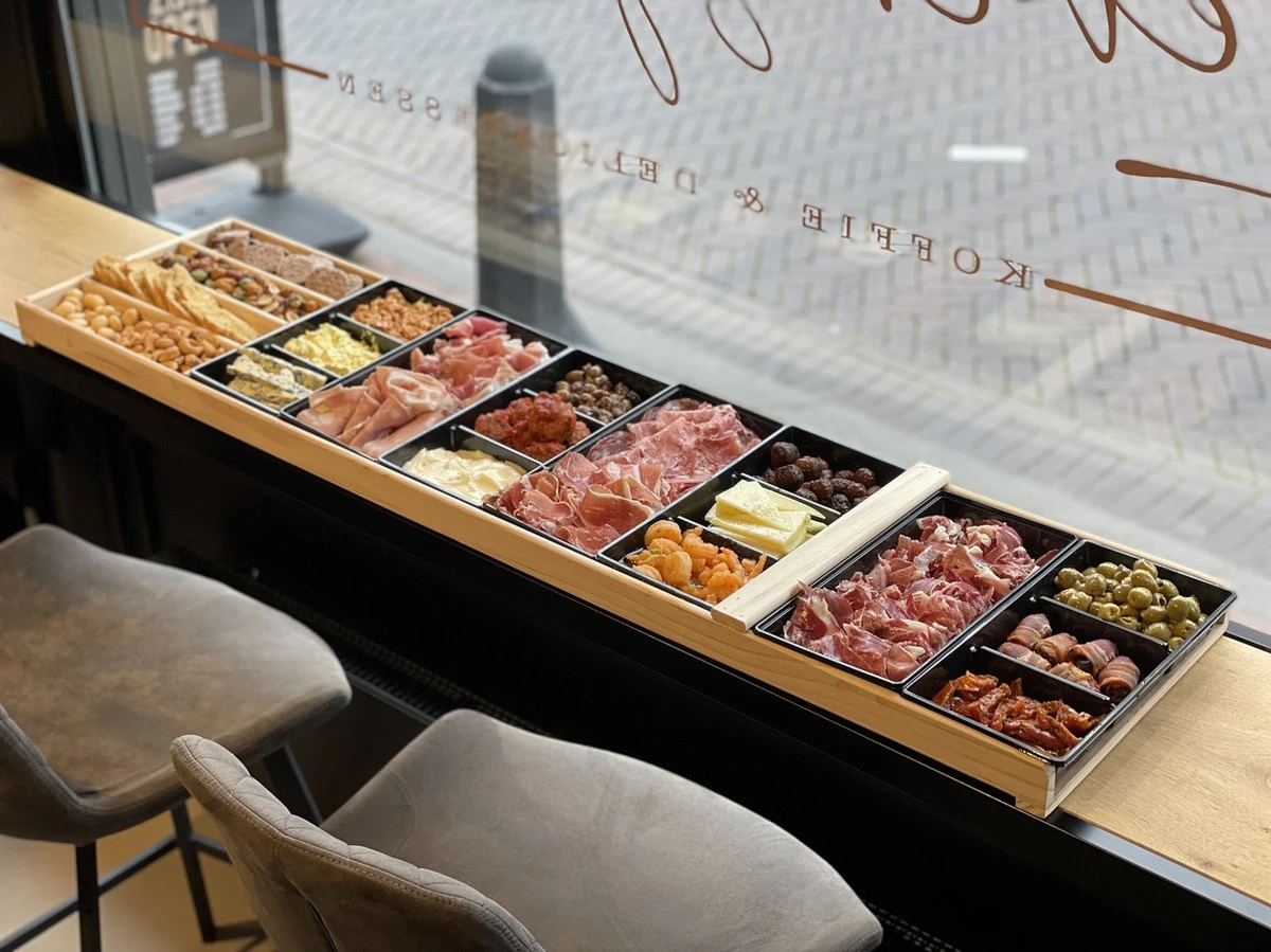 Sjoelbak - Borrelsjoelbak - Hapjesplank - Borrelplank - Mini Sjoelbak 120 Cm Met Zwarte Bakjes - Kleine Sjoelbakken - Afbeelding 4