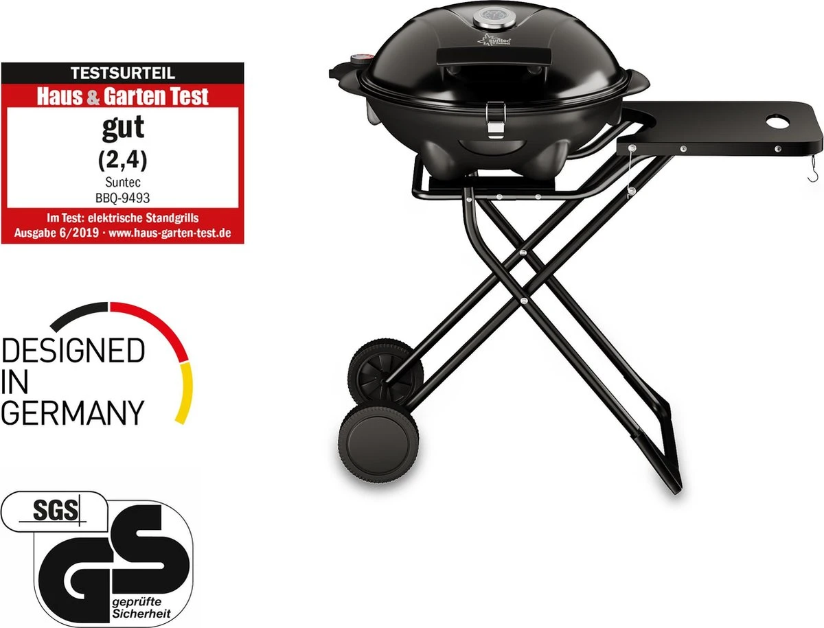SUNTEC Elektrische BBQ 9493 - Geschikt Voor Buiten Als Tafelbarbecue Of Staande Barbecue - Barbecue Voor Balkon, Terras, Tuin En Camping - Elektrisch Barbecueën Met Max. 2400 Watt - Mobiel Onderstel - Afbeelding 5