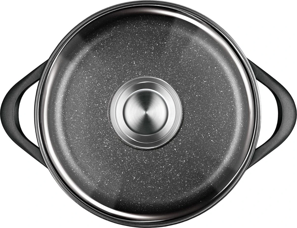 Smile 10-Delige Pannenset - Anti Aanbaklaag - Vaatwasser Bestendig - Zwart - MGK-17 - Afbeelding 3