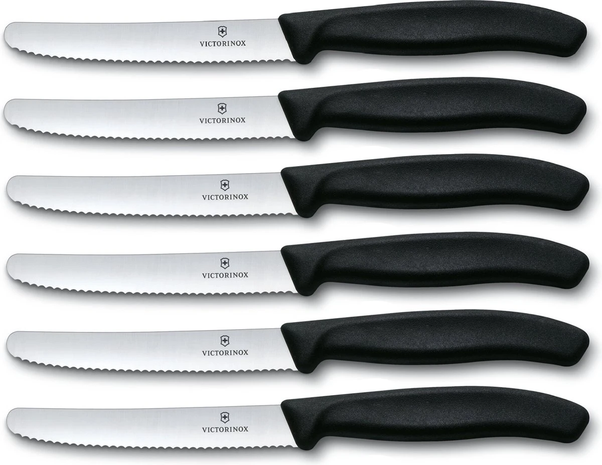 Victorinox Tafelmes 6 Stuks Zwart Krom Heft - Afbeelding 7