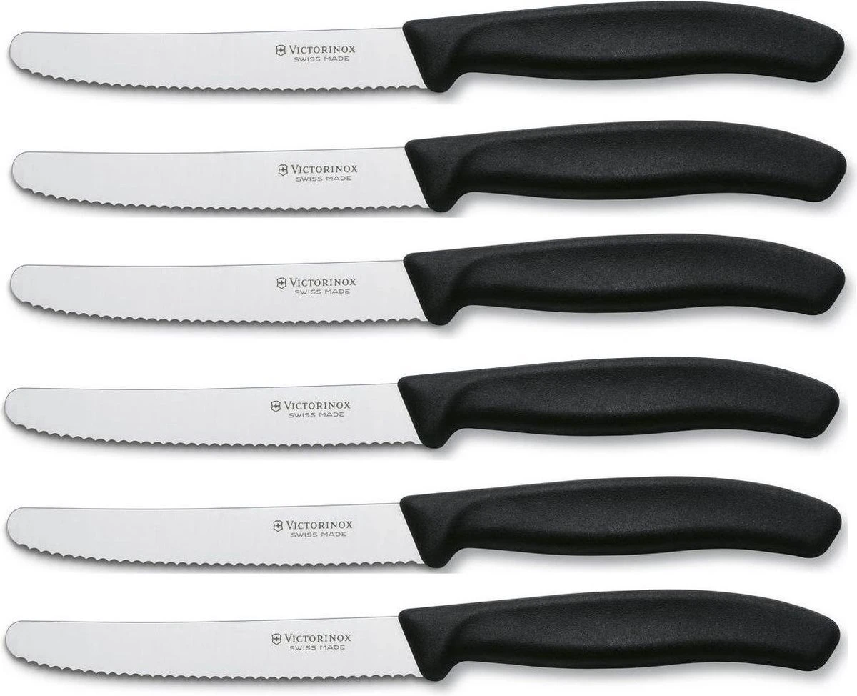 Victorinox Tafelmes 6 Stuks Zwart Krom Heft