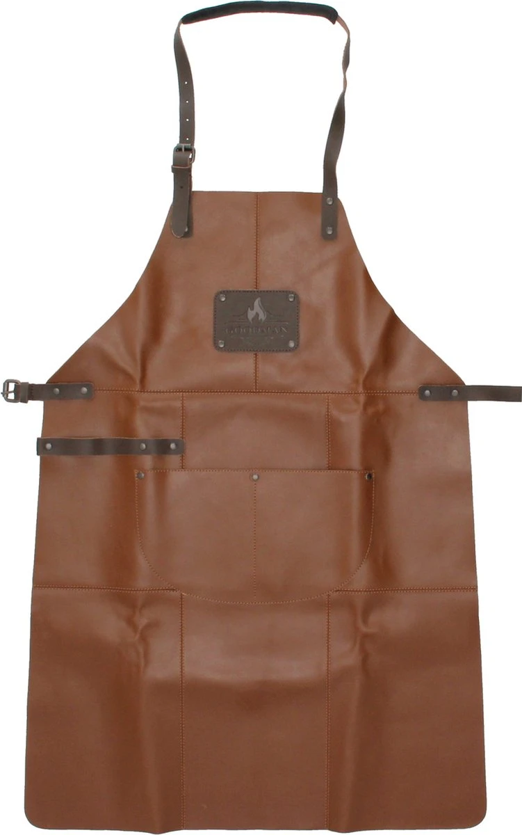 Goodman - BBQ Schort - Echt Leer - Leren Schort Man - Cognac Bruin - Afbeelding 2