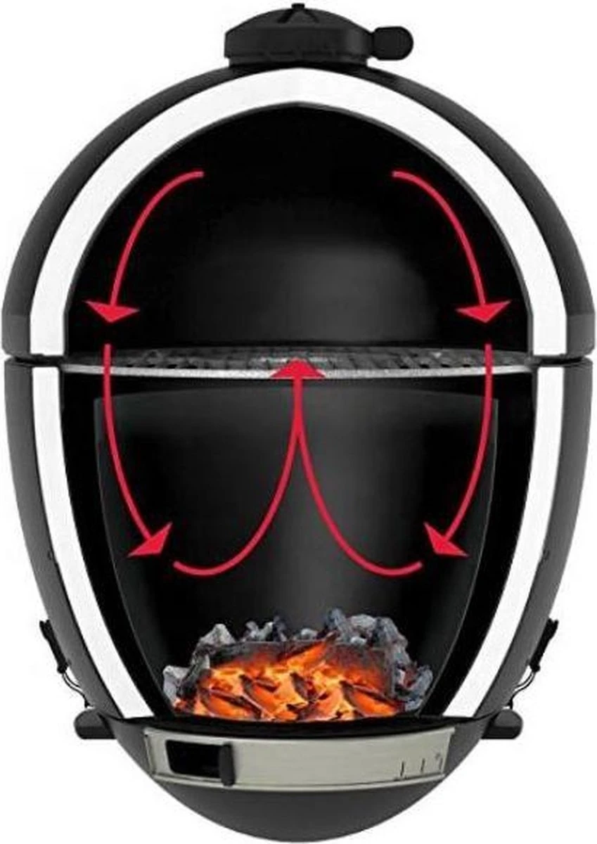 Apache Grill 21 Inch Kamado BBQ Egg | Houtskool | Zwart | Ø 50cm Grill Oppervlak | Dubbelwandig & Geïsoleerd - Afbeelding 14