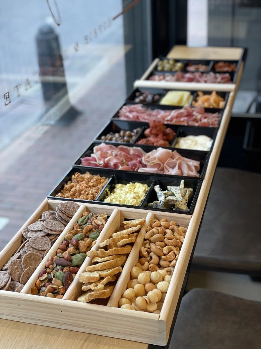 Sjoelbak - Borrelsjoelbak - Hapjesplank - Borrelplank - Mini Sjoelbak 120 Cm Met Zwarte Bakjes - Kleine Sjoelbakken - Afbeelding 3